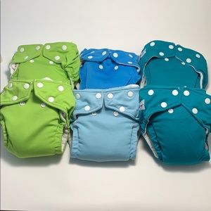 Bundle of 6 FuzziBunz one-size cloth diapers